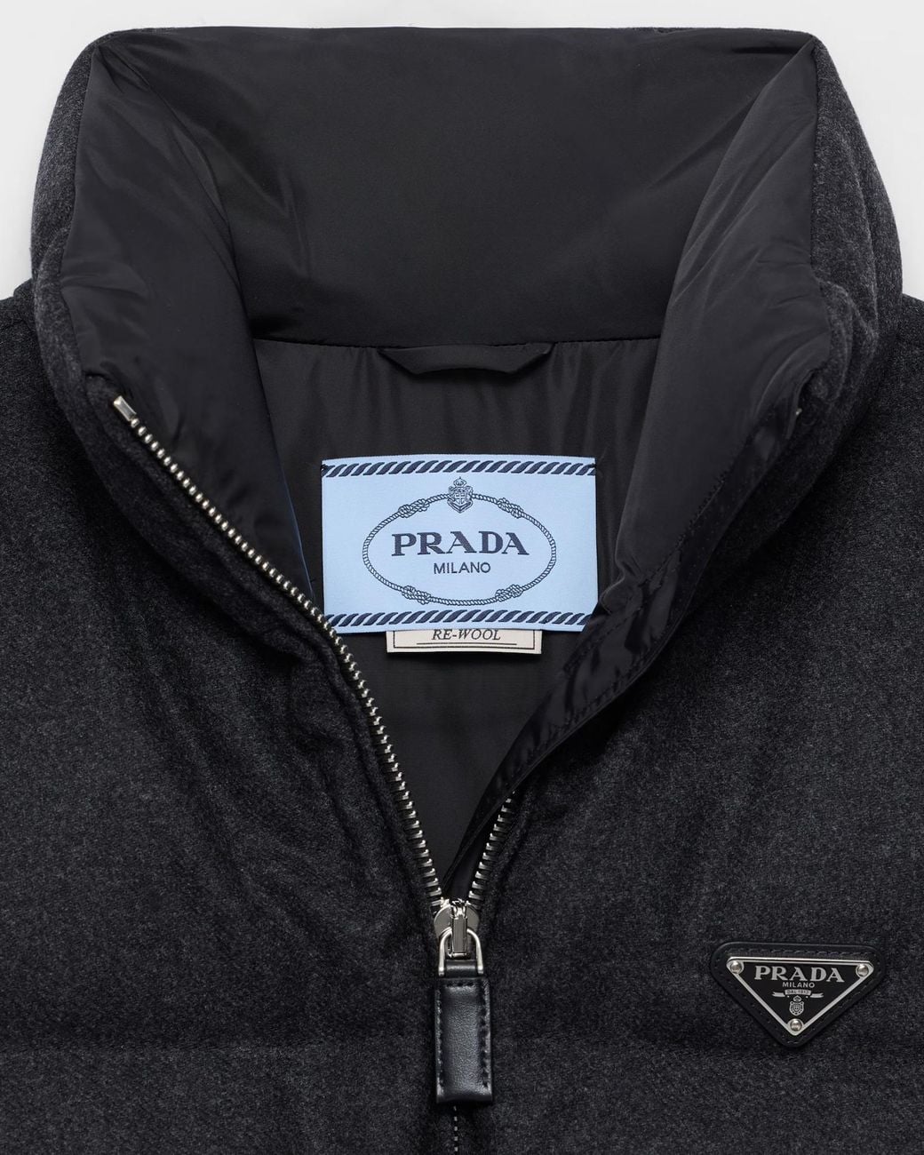 Prada Black Re-Wool Down Vest