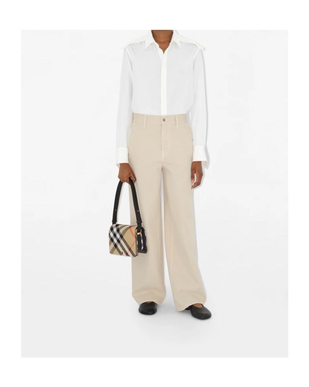 Burberry Gray Snip Checked Foldover-Top Shoulder Bag
