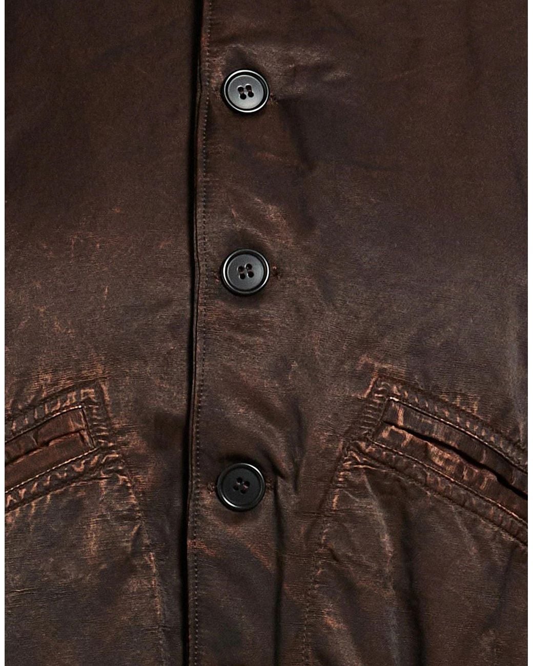 MM6 by Maison Margiela Brown Solid-Colored Thick Satin Coat