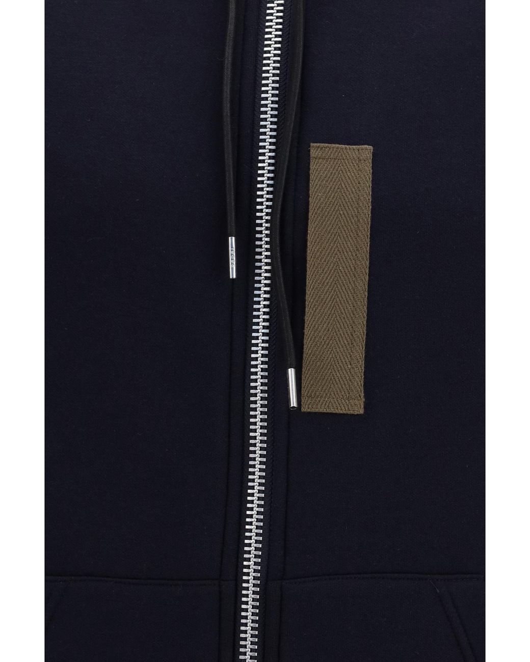 Sacai Blue Panelled Zip-Up Hoodie for men