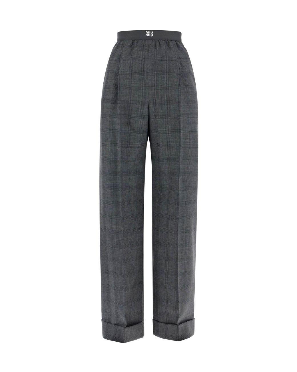 Miu Miu Gray Prince Of Wales Pants