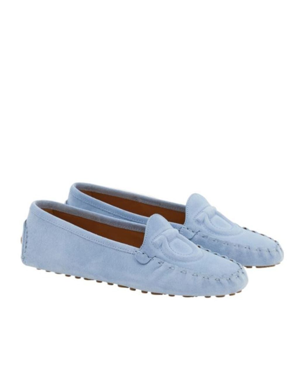 Ferragamo Blue Gancini Driver Loafer