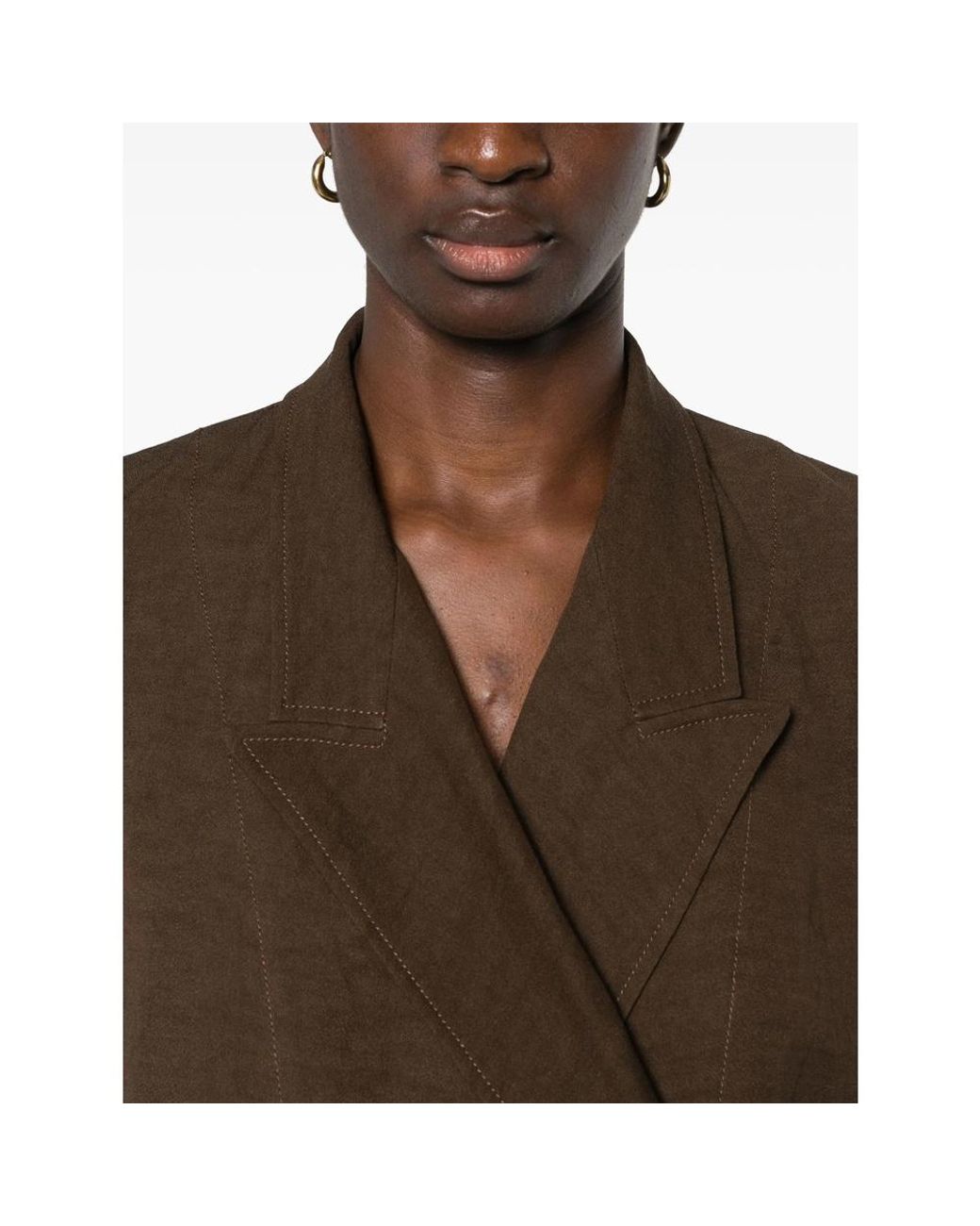 Uma Wang Green Khloe Peak-Lapels Jacket