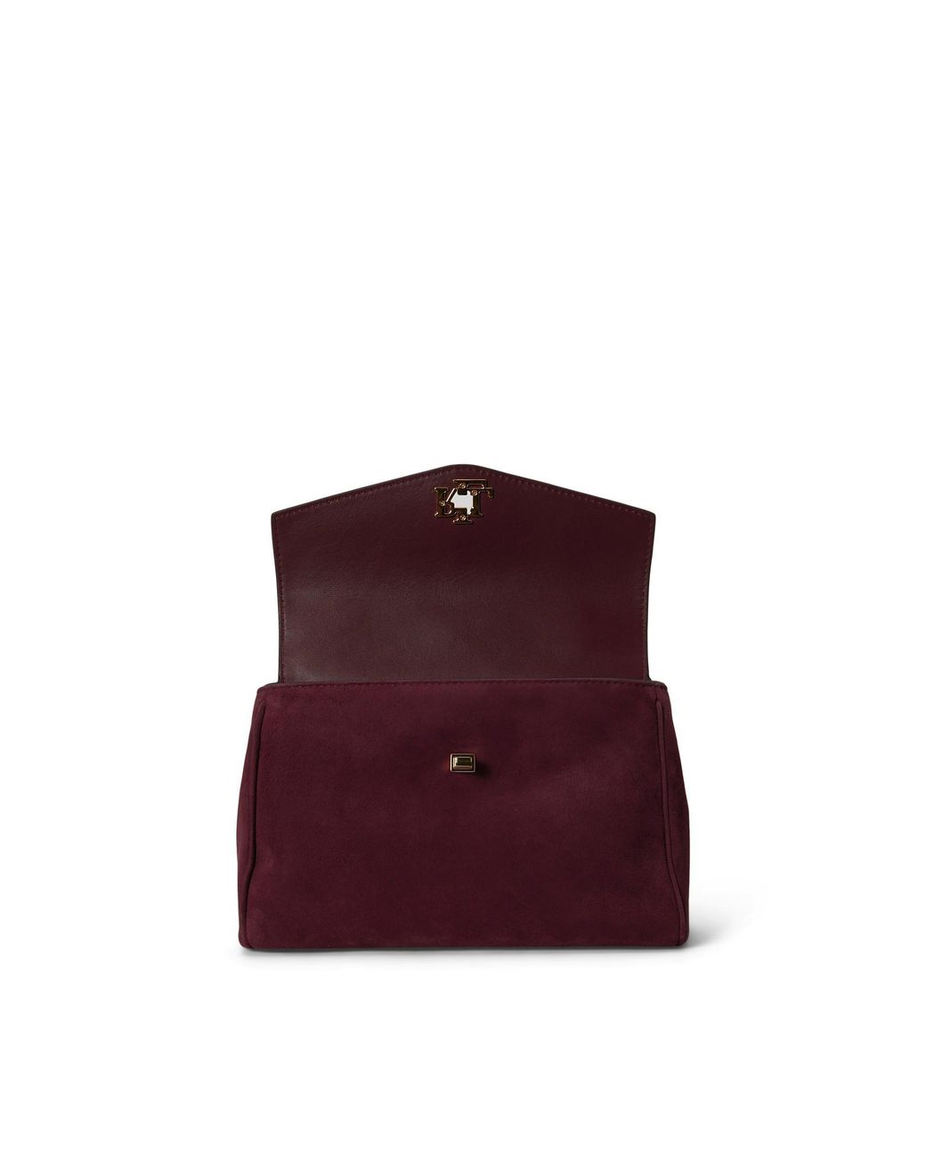 Ralph Lauren Purple Farrah Small Leather Satchel