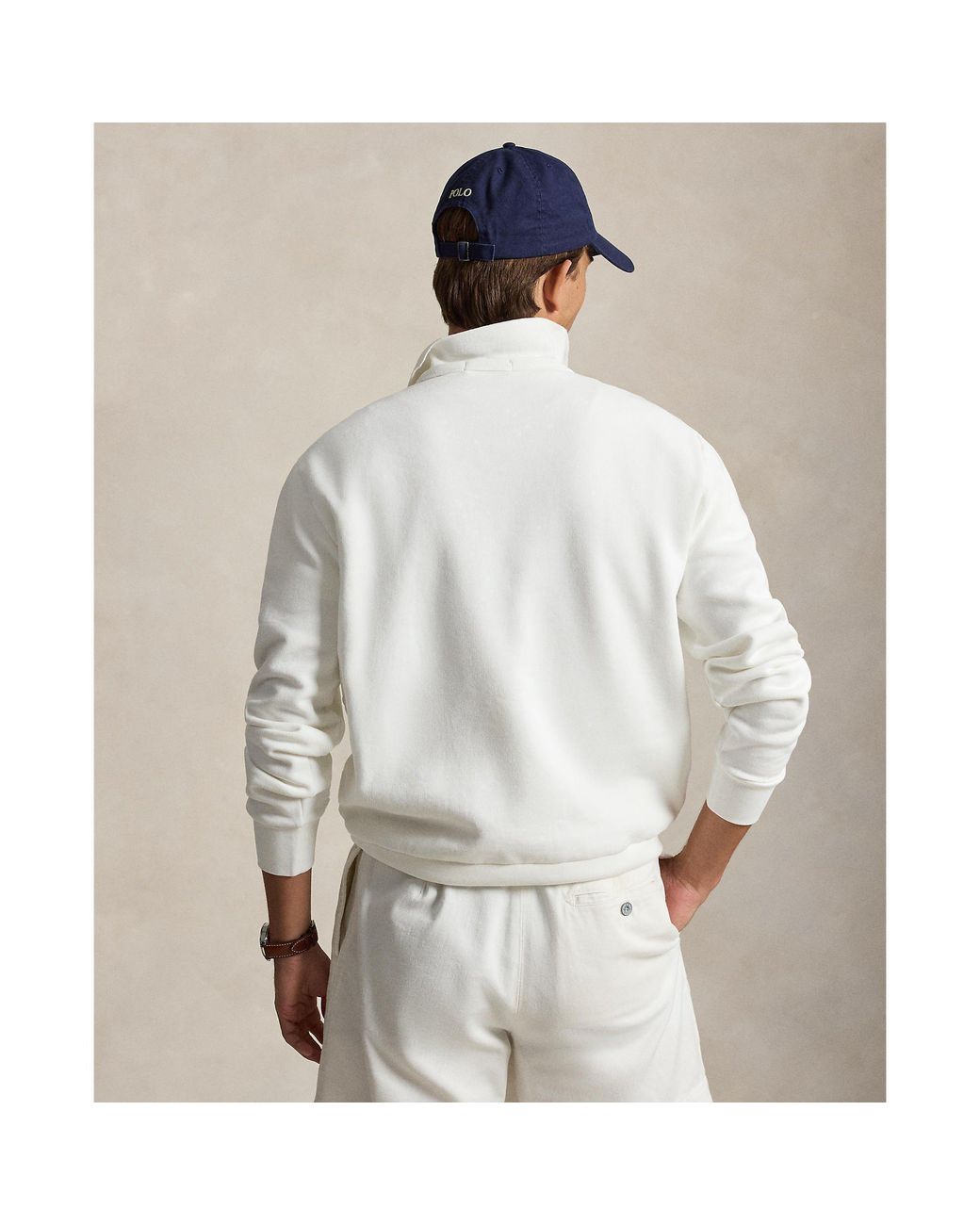 Polo Ralph Lauren White Simple And Comfortable Polo Hoodie for men