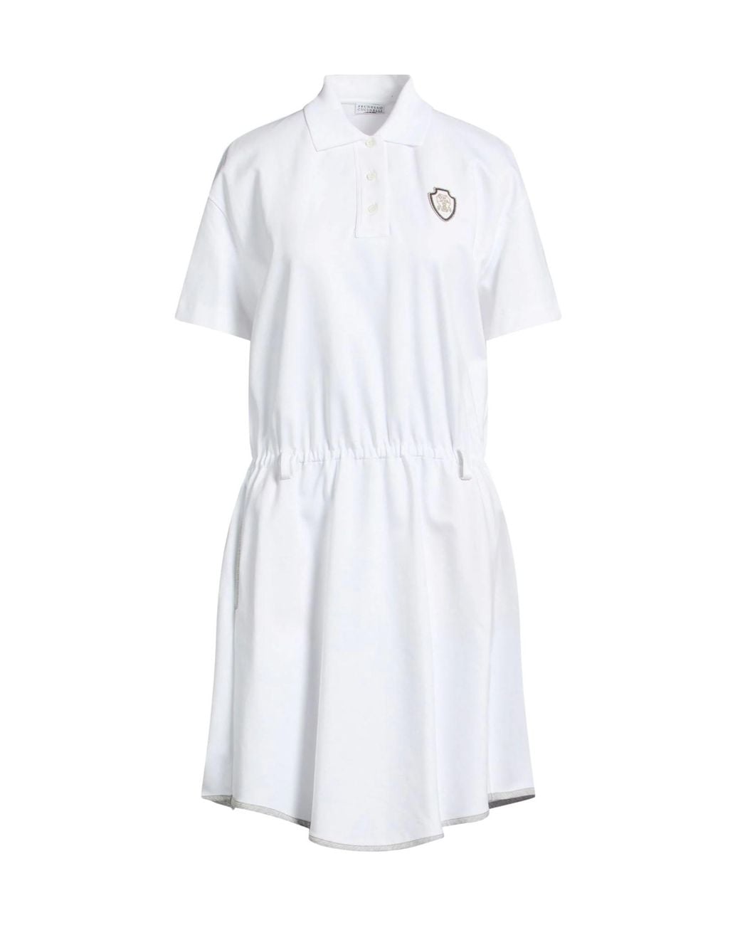 Brunello Cucinelli White Mini Dress Cotton, Polyamide, Elastane