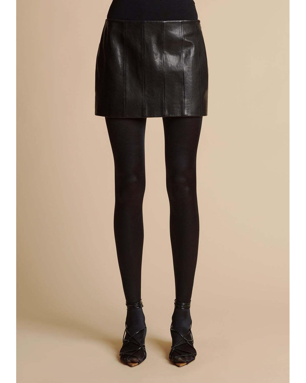 Khaite Black Meelar Panelled Mini Skirt