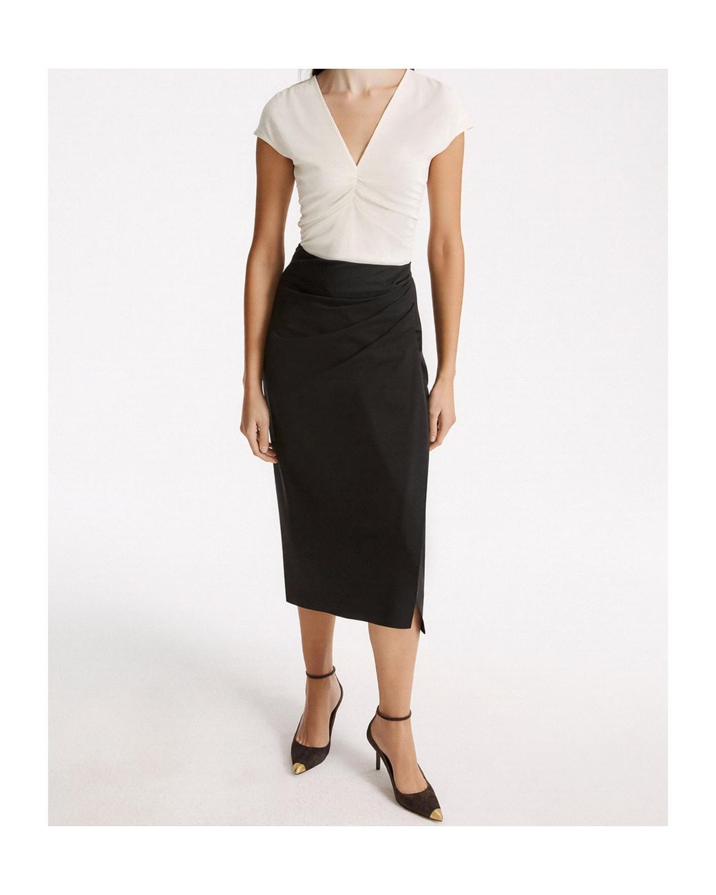 Marella Black Draped Skirt