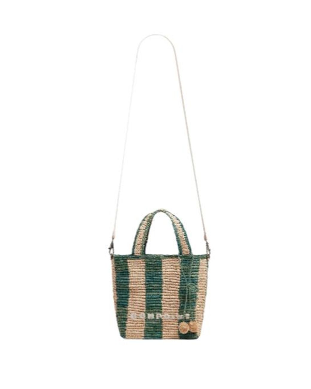 Bonpoint Striped Interwoven Tote Bag in Green | Lyst