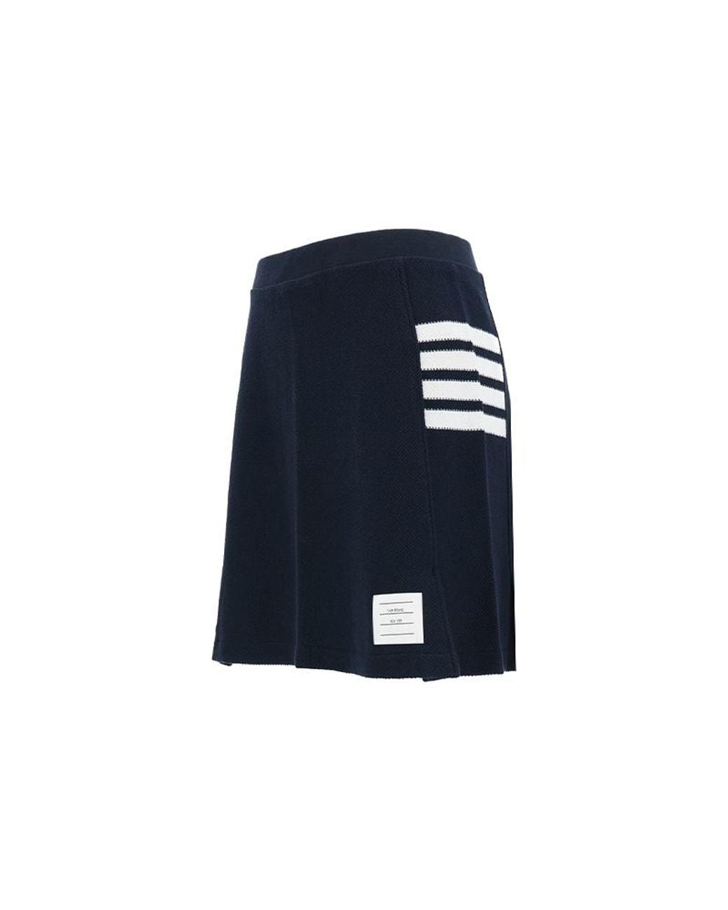 Thom Browne Blue Pique Label Appliqué 4-Bar Mini Skirt
