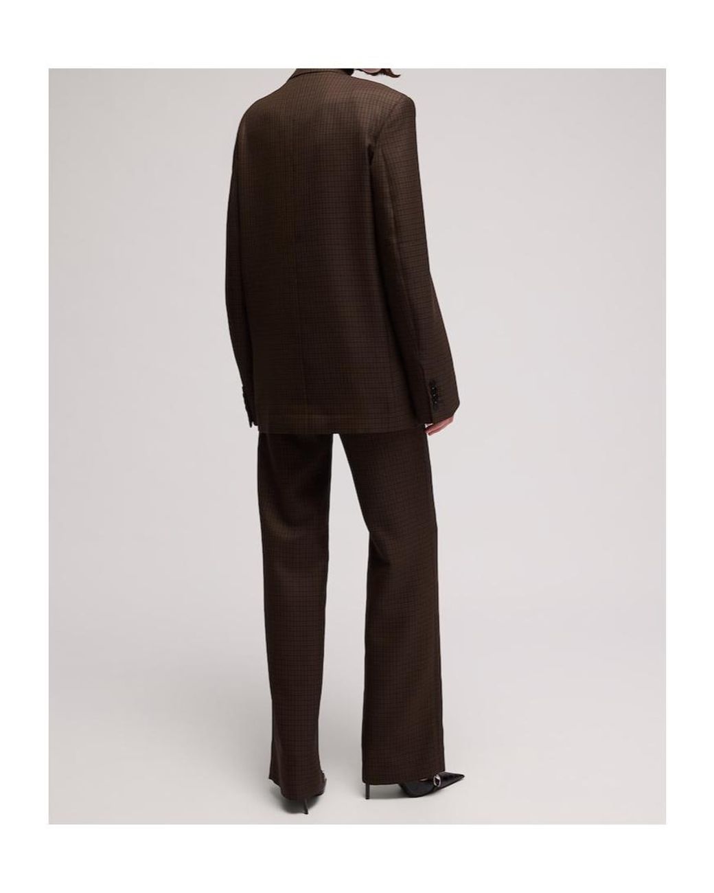 Gucci Black Gingham Polyester Wool Pants