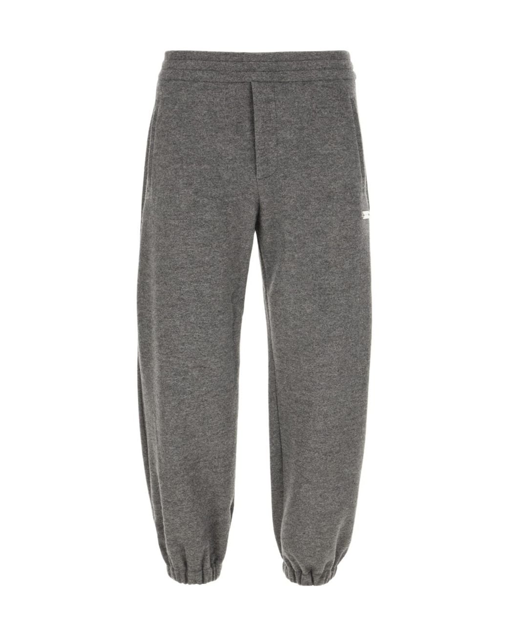 McQueen Gray Logo-Plaque Track Pants for men