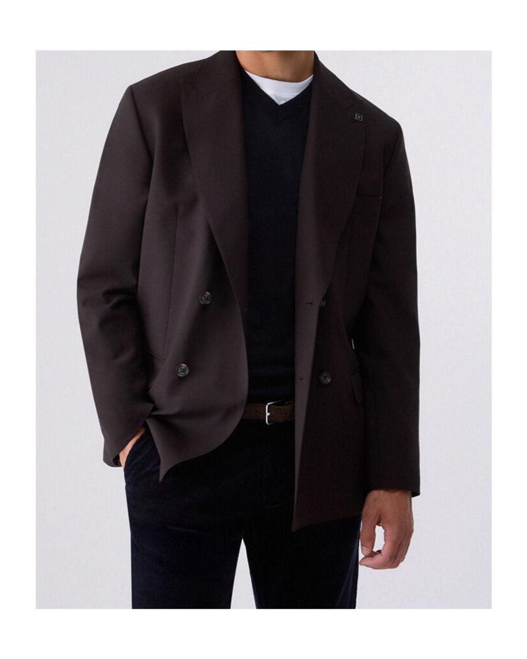 Liu Jo Black Double-Breasted Wool Blend Jacket for men