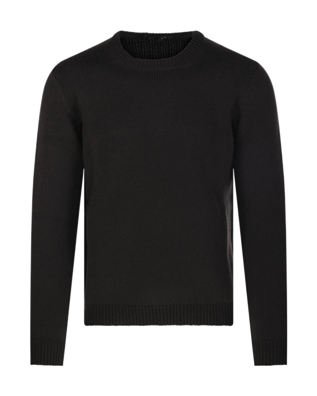 Roberto Collina Black Round-Neck Sweater for men