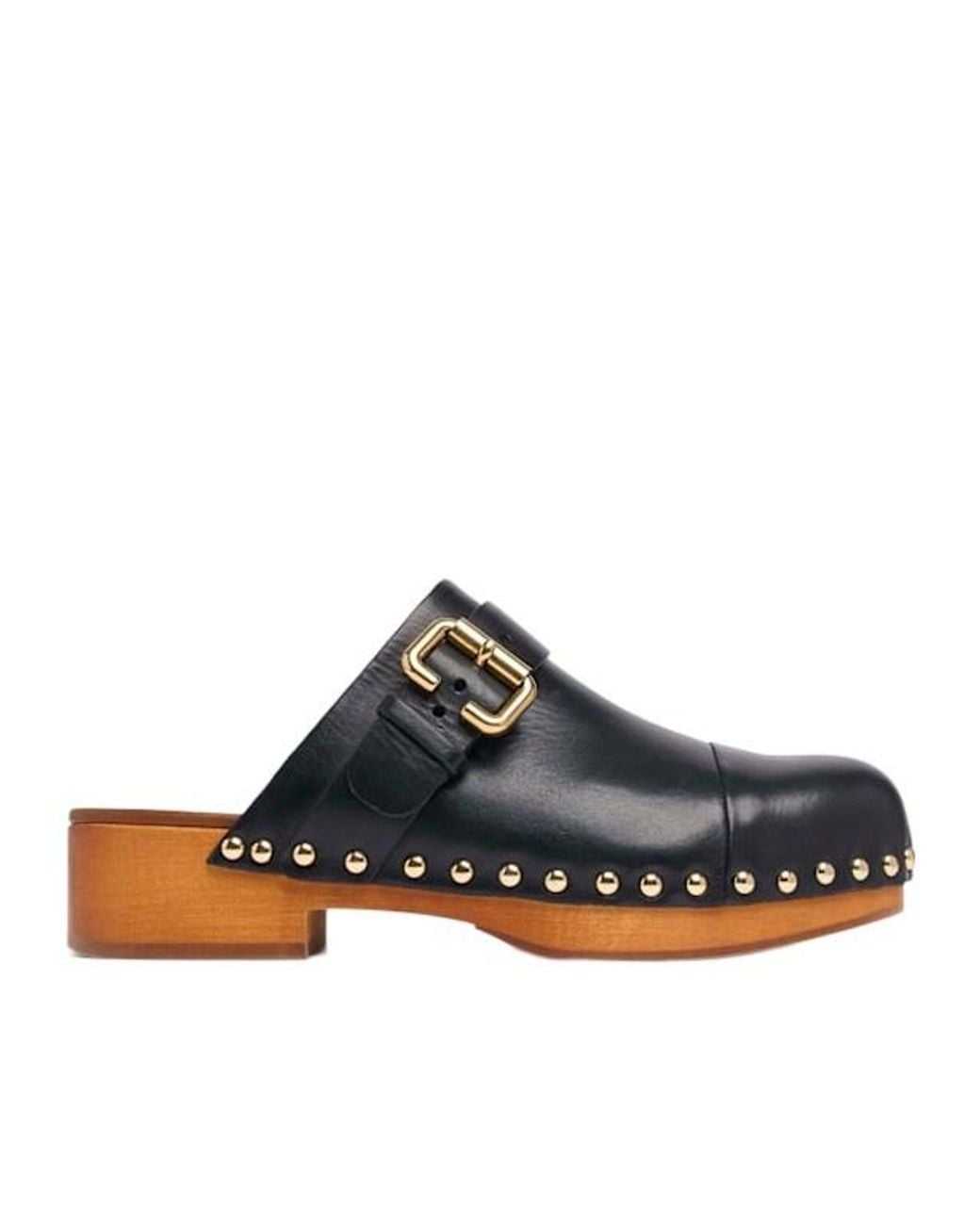 Chloé Blue 50Mm Jeannette Leather Clogs