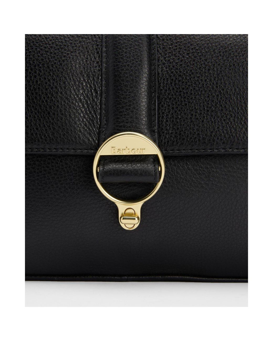 Barbour Black Leather Crossbody Bag