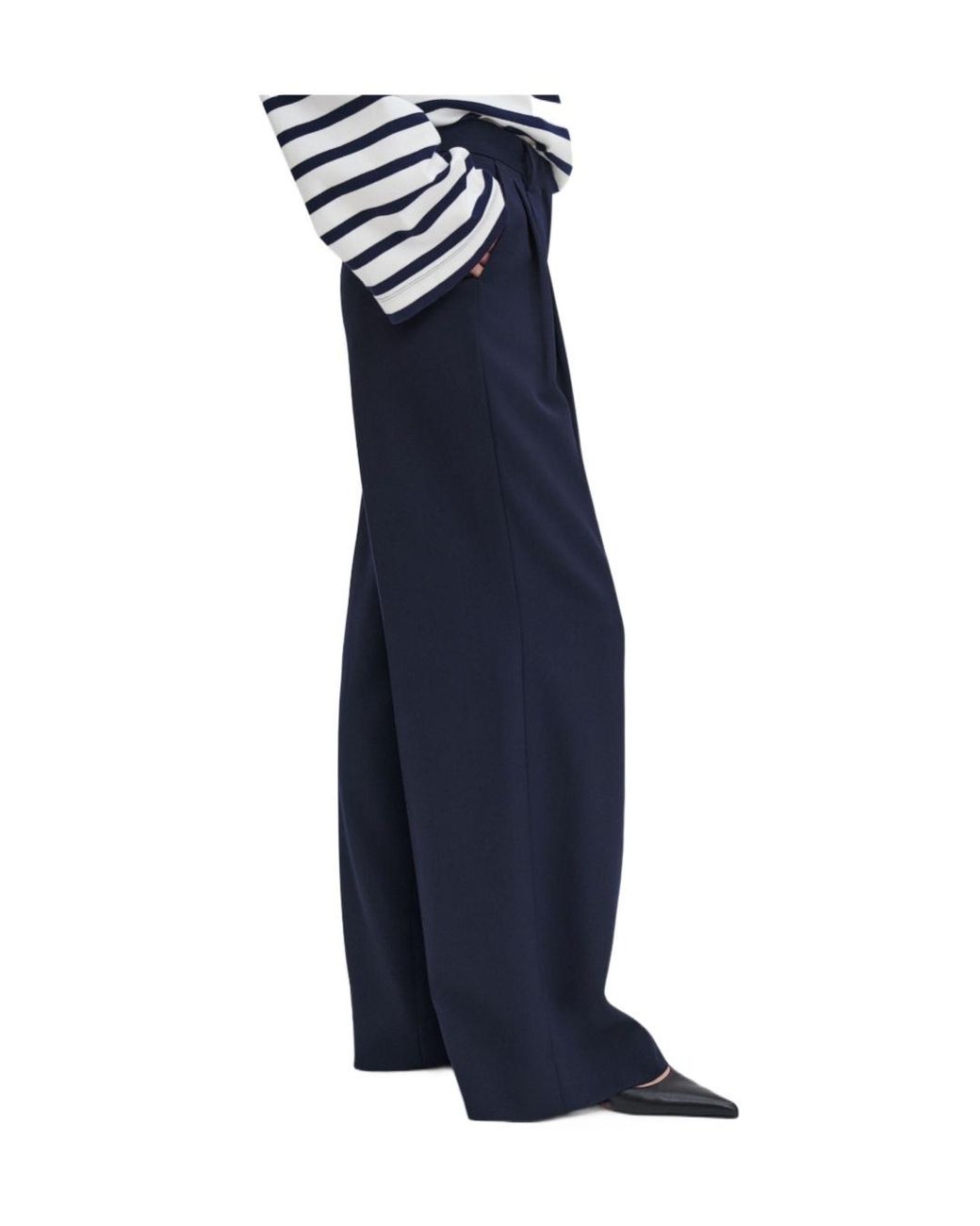 Filippa K Blue Pleated Wide-Leg Pants