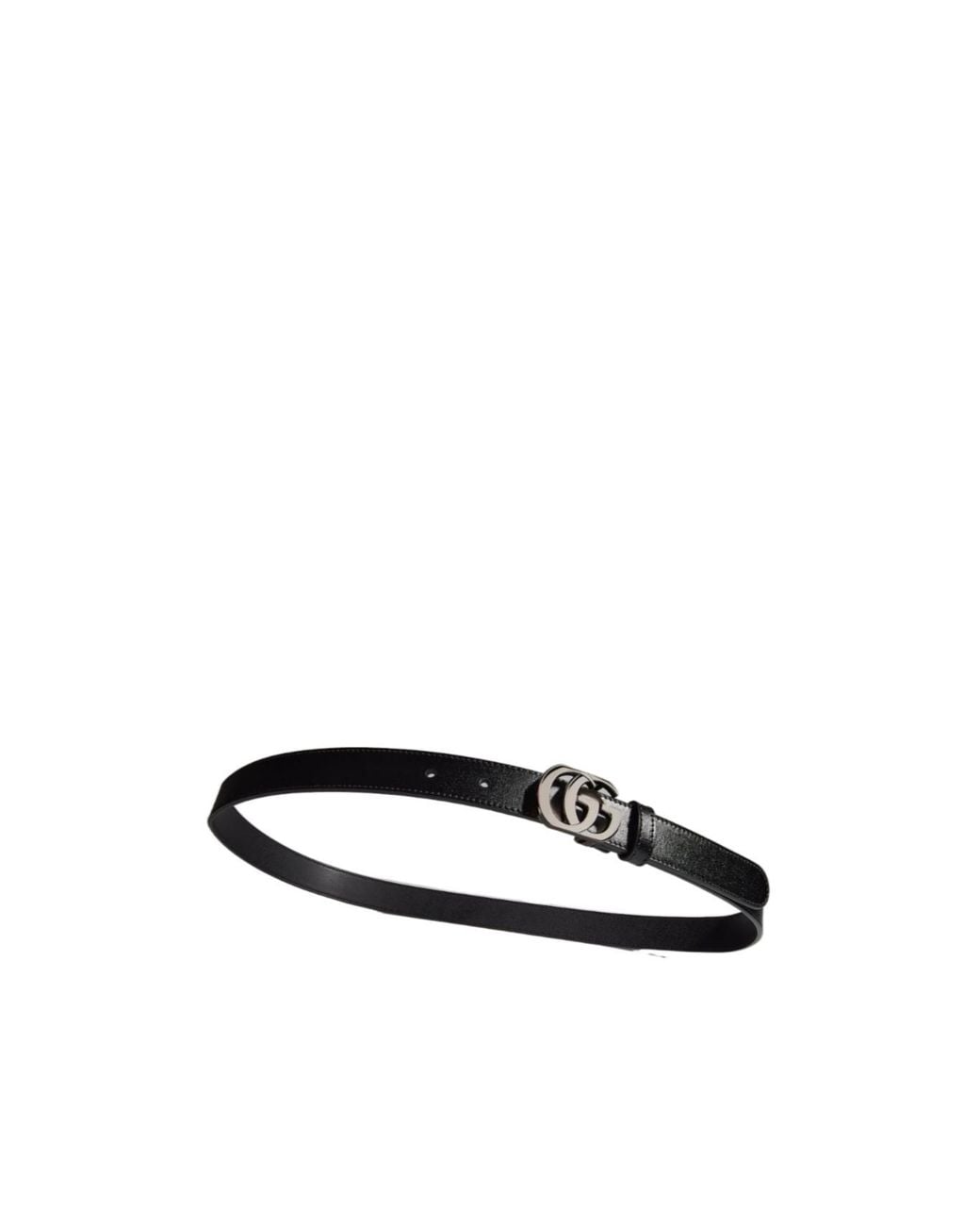 Gucci Black Gg Marmont Thin Belt