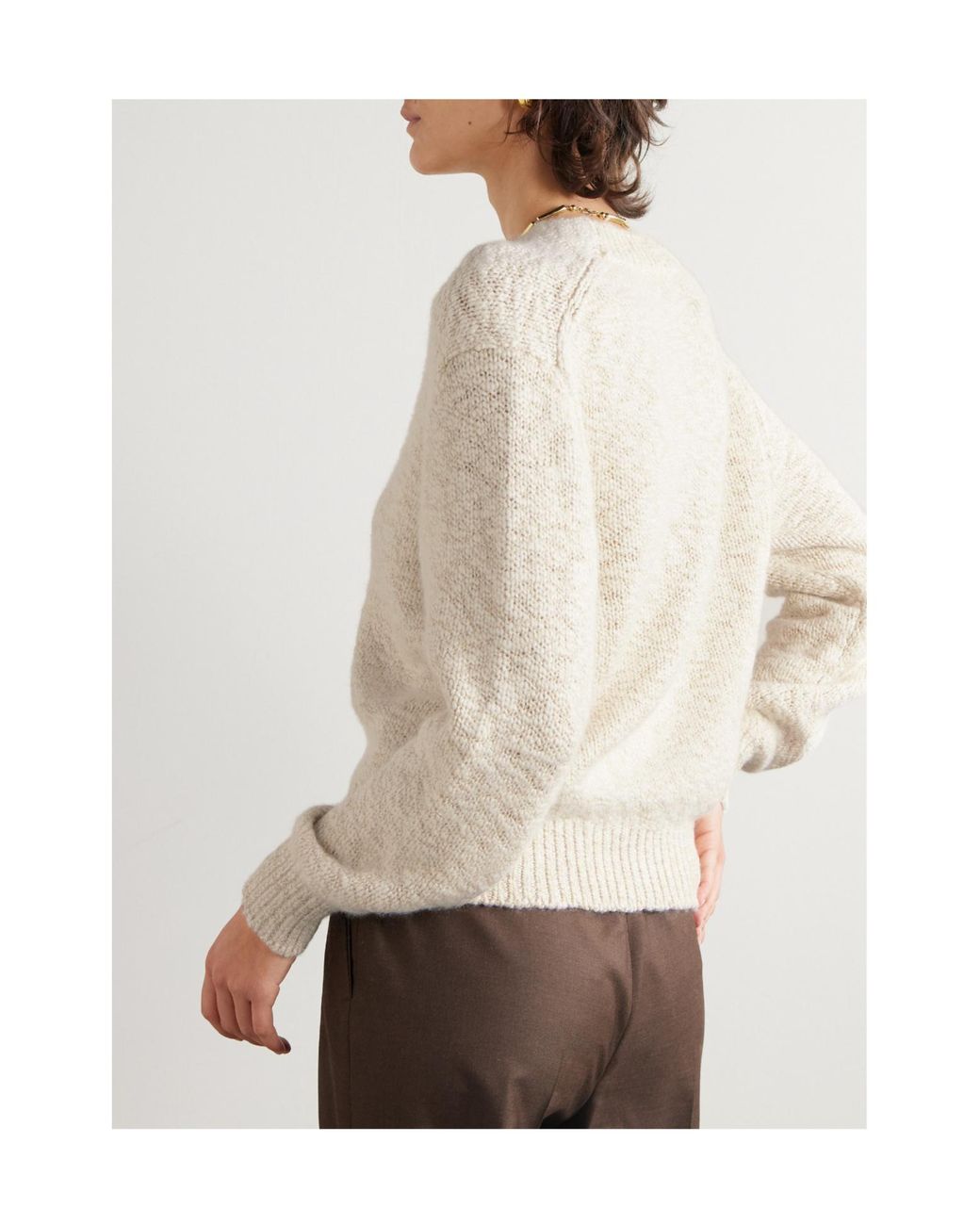 Loro Piana Natural Long-Sleeved Knitted Cardigan