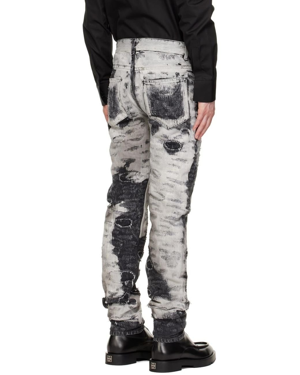 Givenchy Gray Distressed Slim-Fit Jeans for men