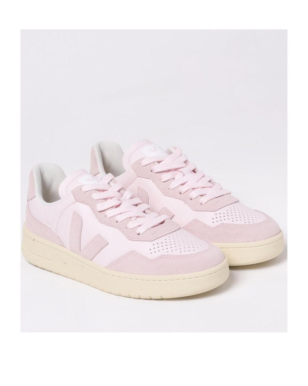 Veja Pink Round-Toe Lace-Up Sneakers