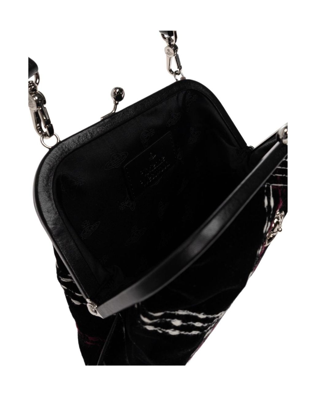Vivienne Westwood Black Vivienne Checked Shoulder Bag
