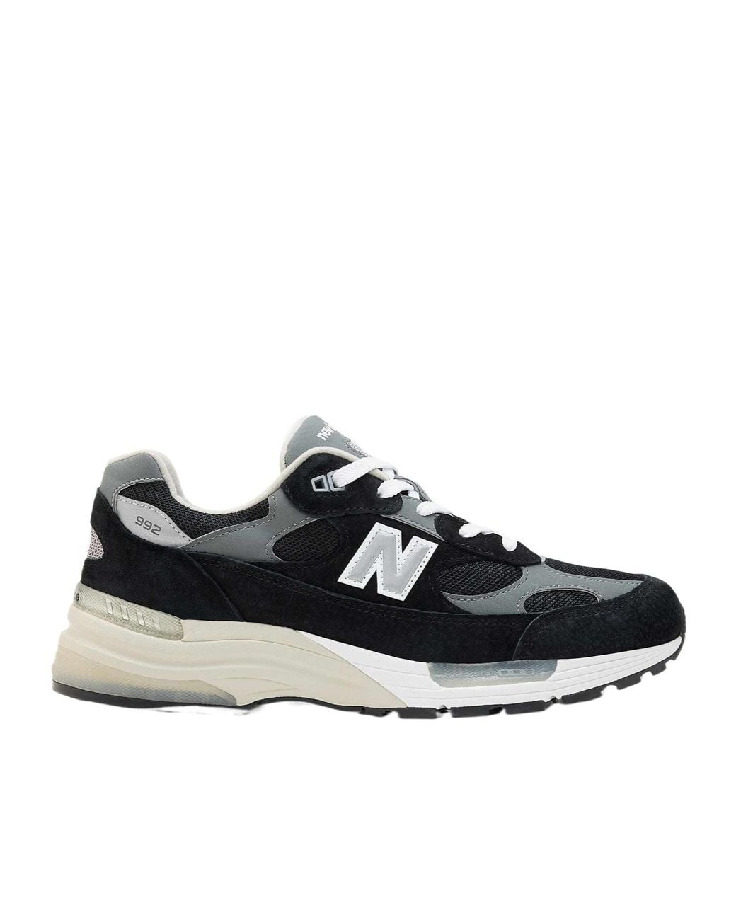 New Balance Black 992 Lace-Up Sneakers for men