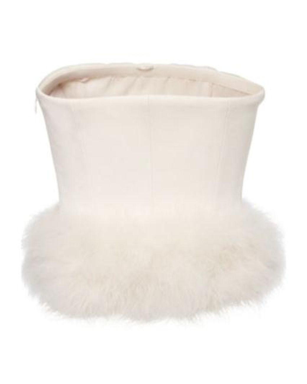 Blumarine White Feather-Decorated Tube Top