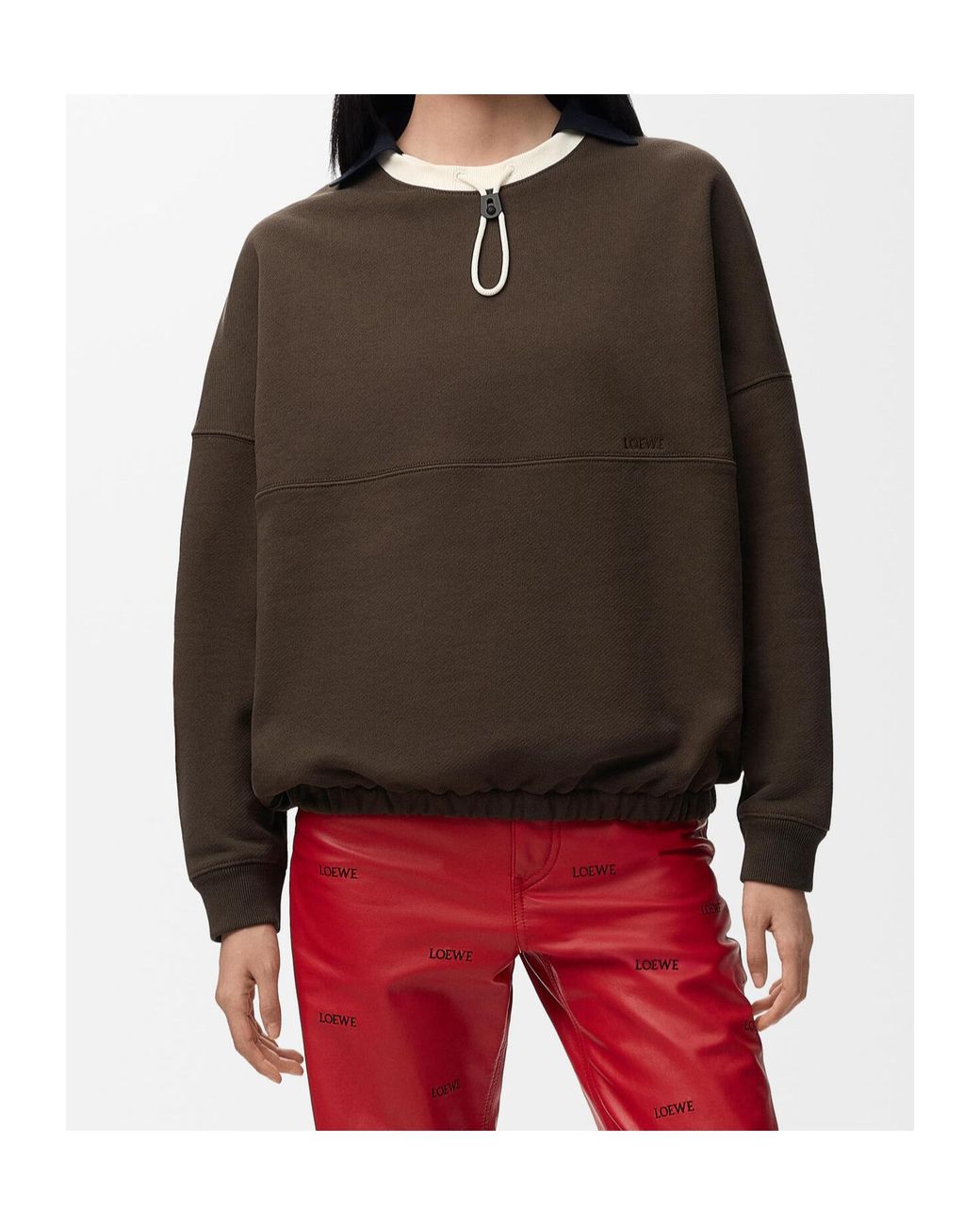 Loewe Brown Medium-Weight Fleece Sweatshirt