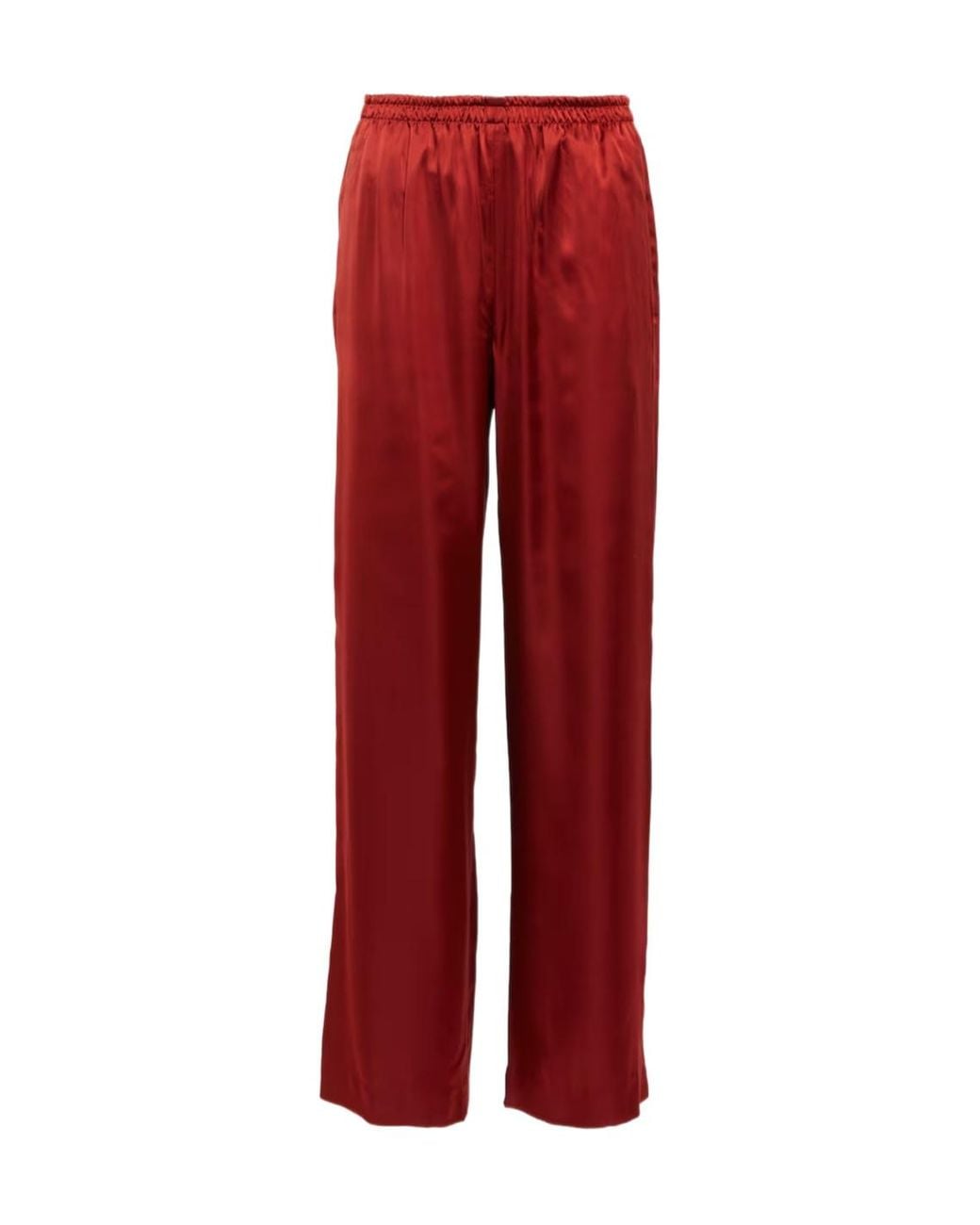 Vince Red Elastic Satin Casual Pants