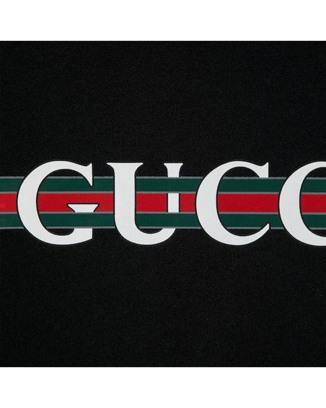 Gucci Black Cotton Logo T-Shirt for men