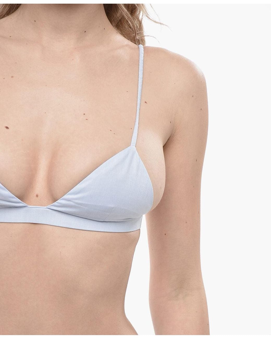 ANDAMANE Blue Triangle-Cup Elasticated-Strap Bra