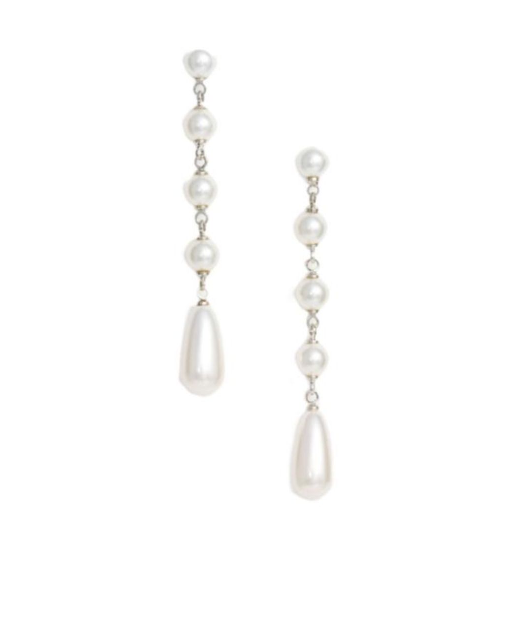 Self-Portrait White Bijoux Faux Pearl Drop Earrings