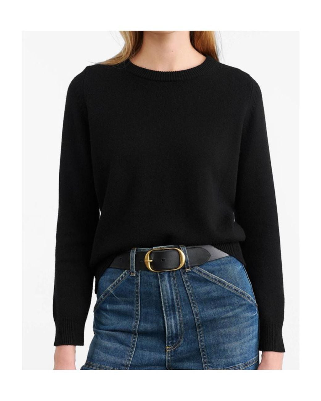 Nili Lotan Black Nora Round-Neck Sweater