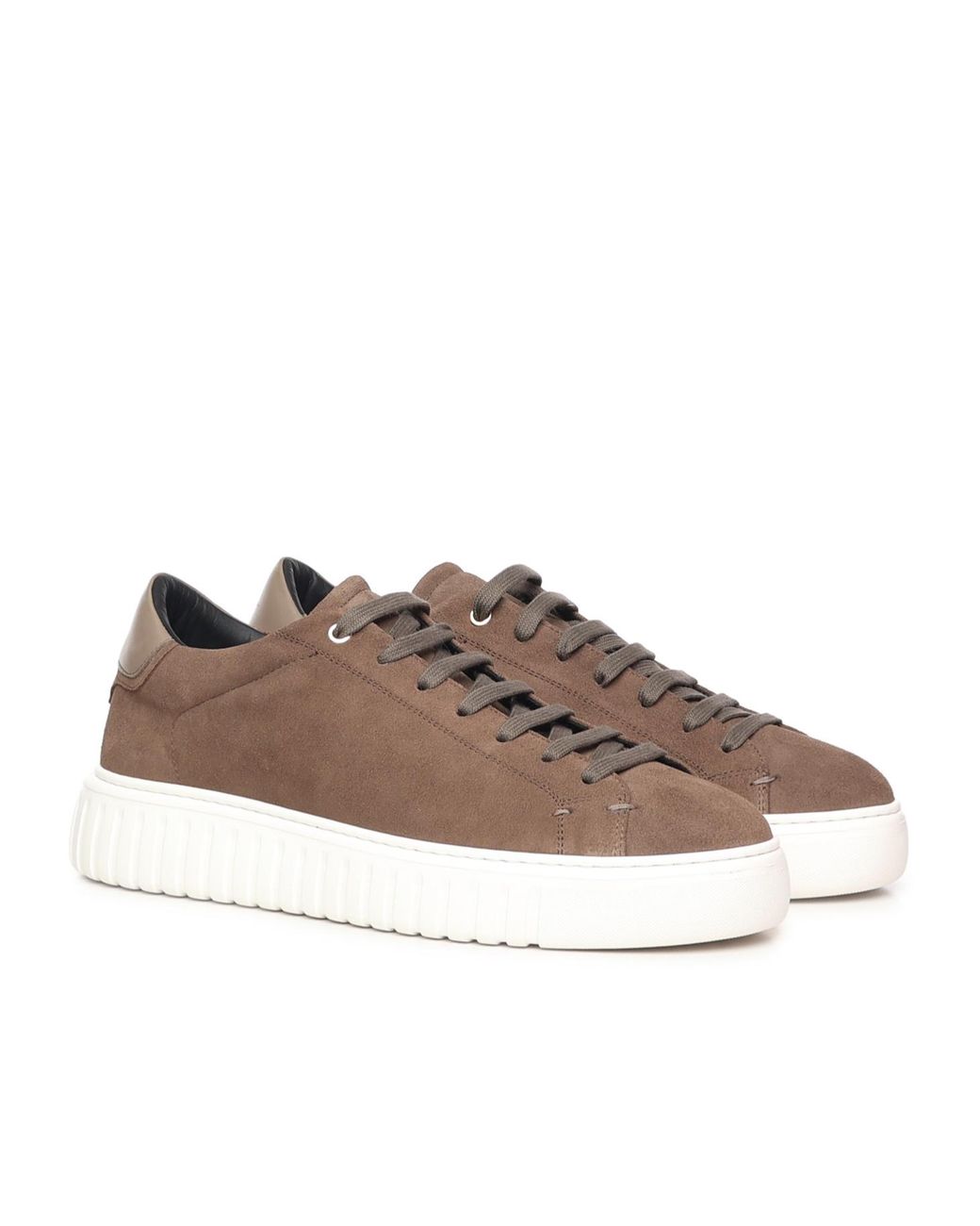 Giuliano Galiano Brown Mars Suede Low-Top Sneakers for men