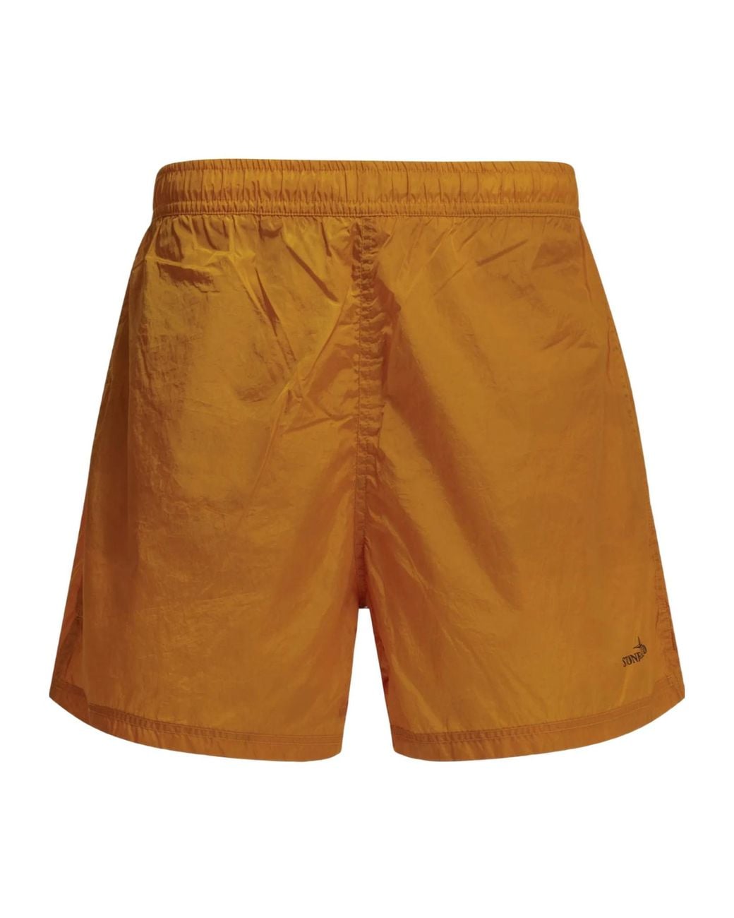 Stone Island Brown Logo Printed Shorts for men