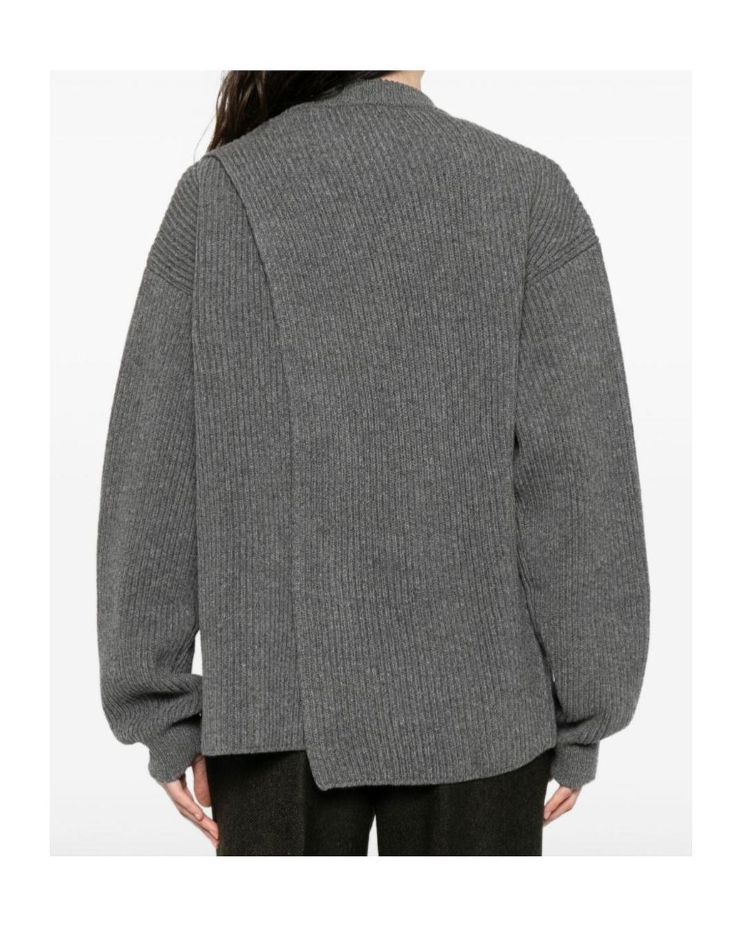 Jil Sander Gray Crew-Neck Sweater