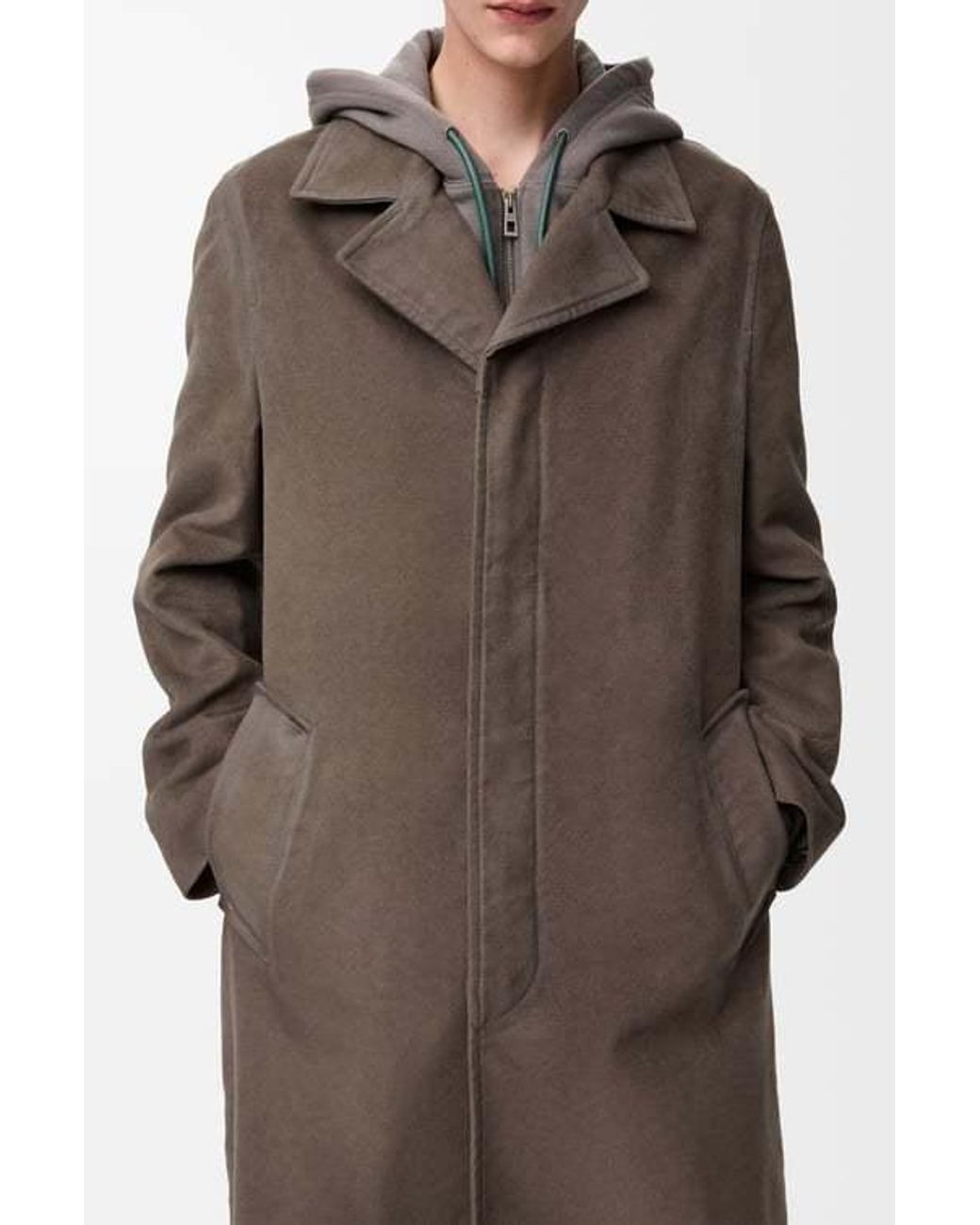 Loewe Brown Cotton Collar Coat for men