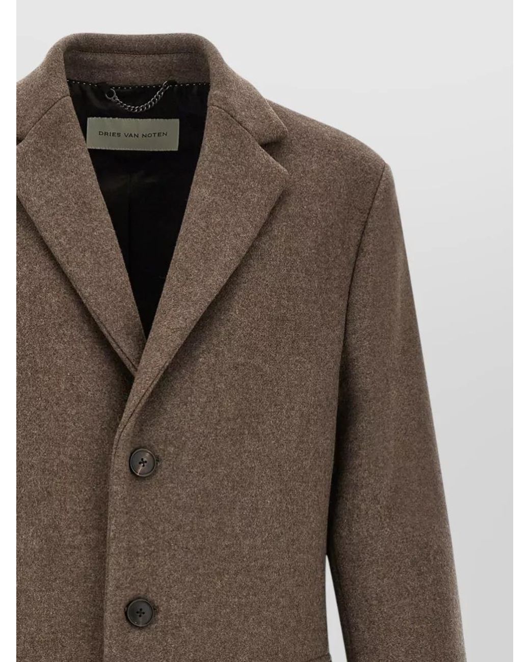 Dries Van Noten Brown Single Breasted Coat for men