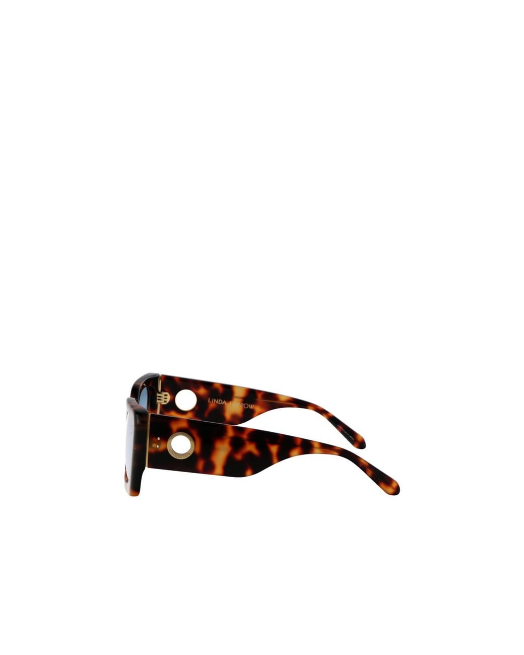 Linda Farrow White Geometric Frame Sunglasses