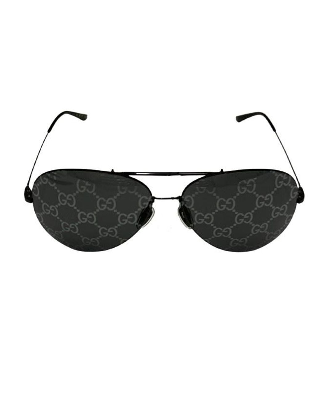 Gucci White Eyewear Pilot Frame Sunglasses for men