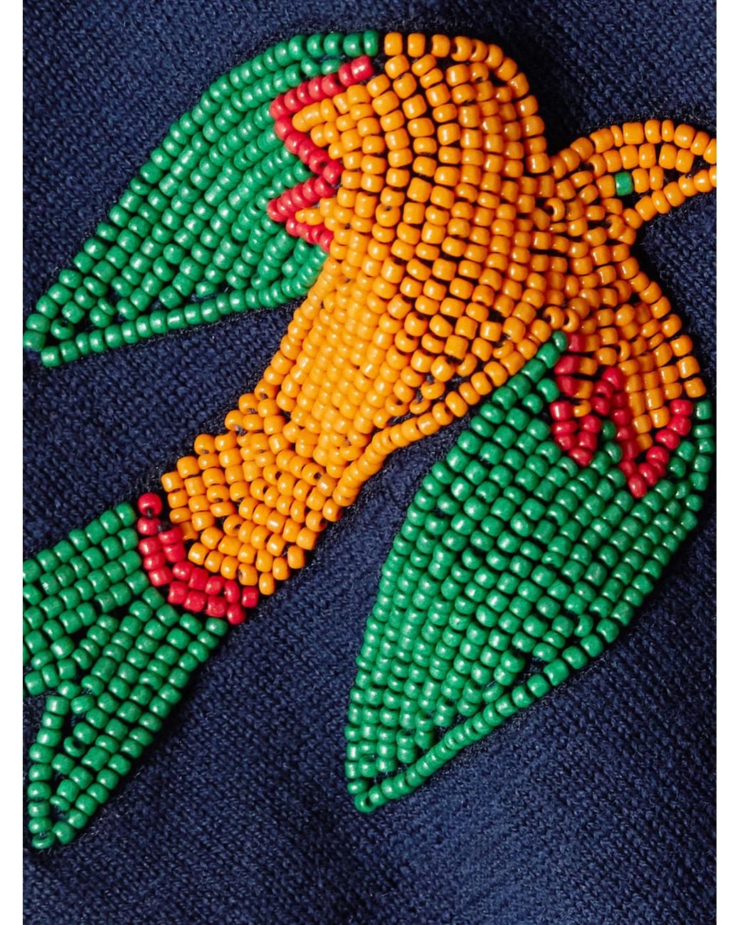 Mother Blue The Racquet Bead-Embellished Wool Cardigan