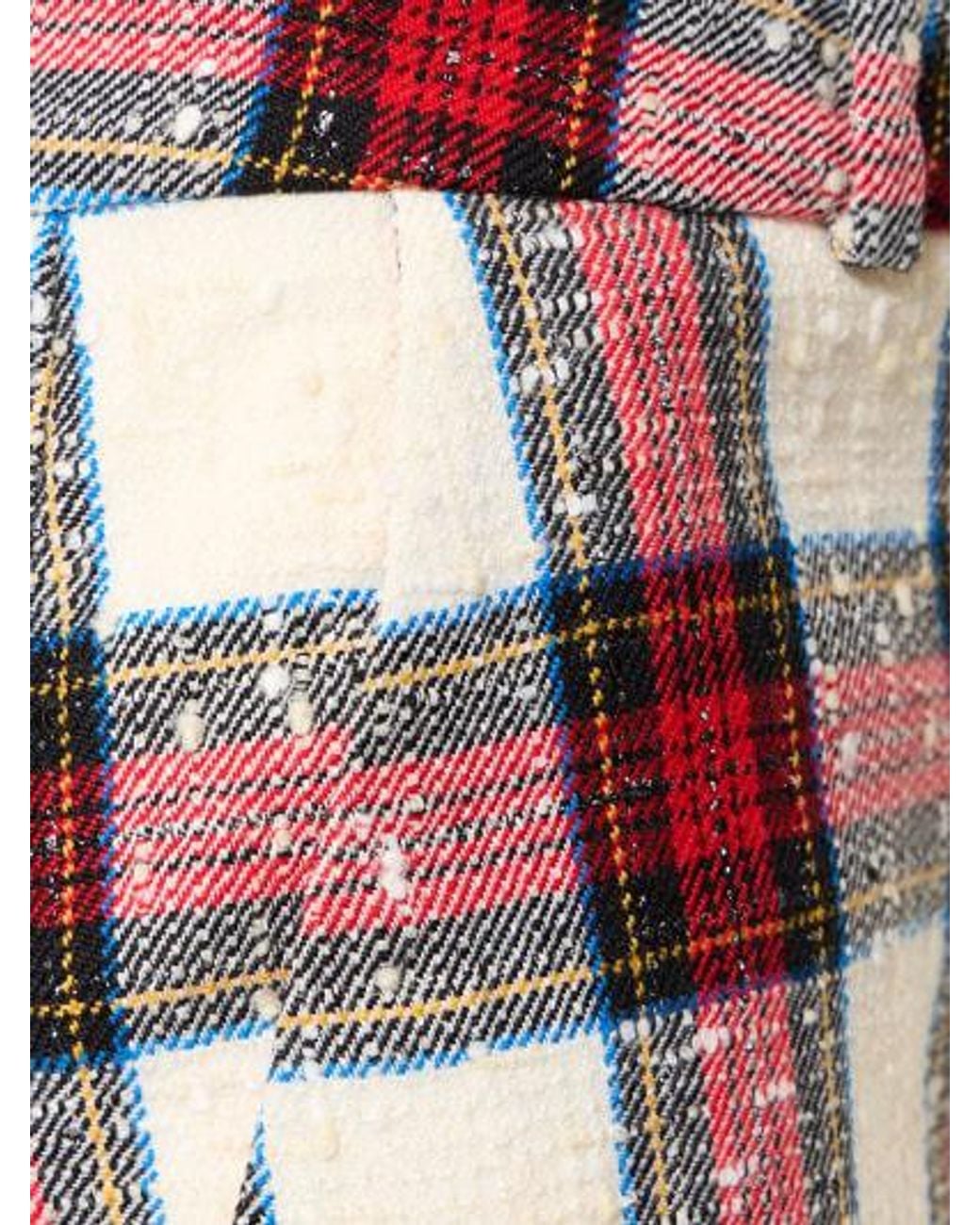 Alessandra Rich Red Plaid Belt Loop Skirt