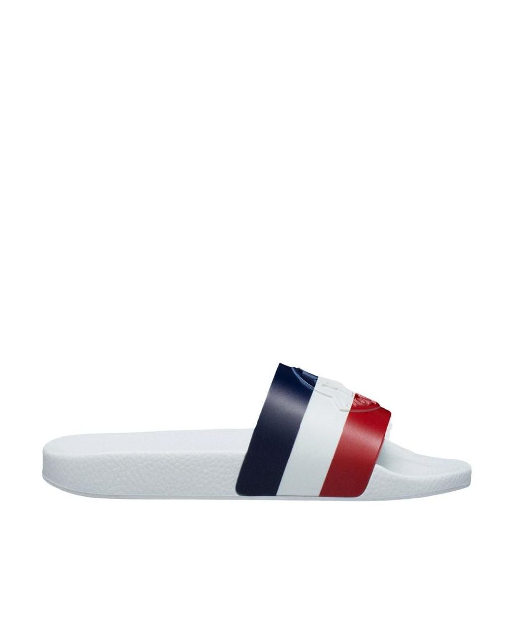 Moncler White Basile Sliders for men