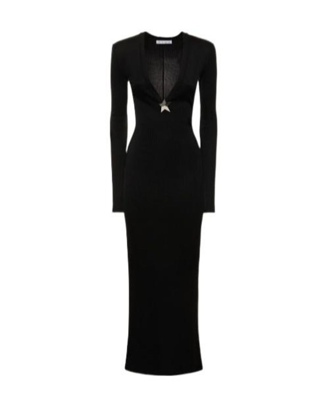 Area Black Star Studded V-Neck Dress