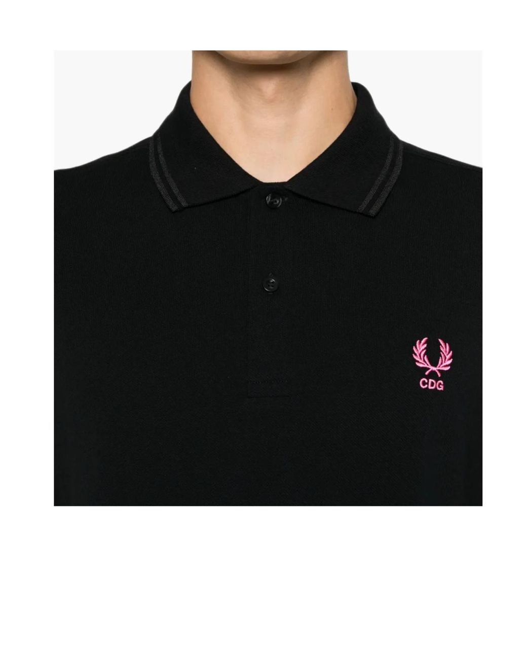 Comme des Garçons Black Logo-Embroidered Cotton Polo Shirt for men