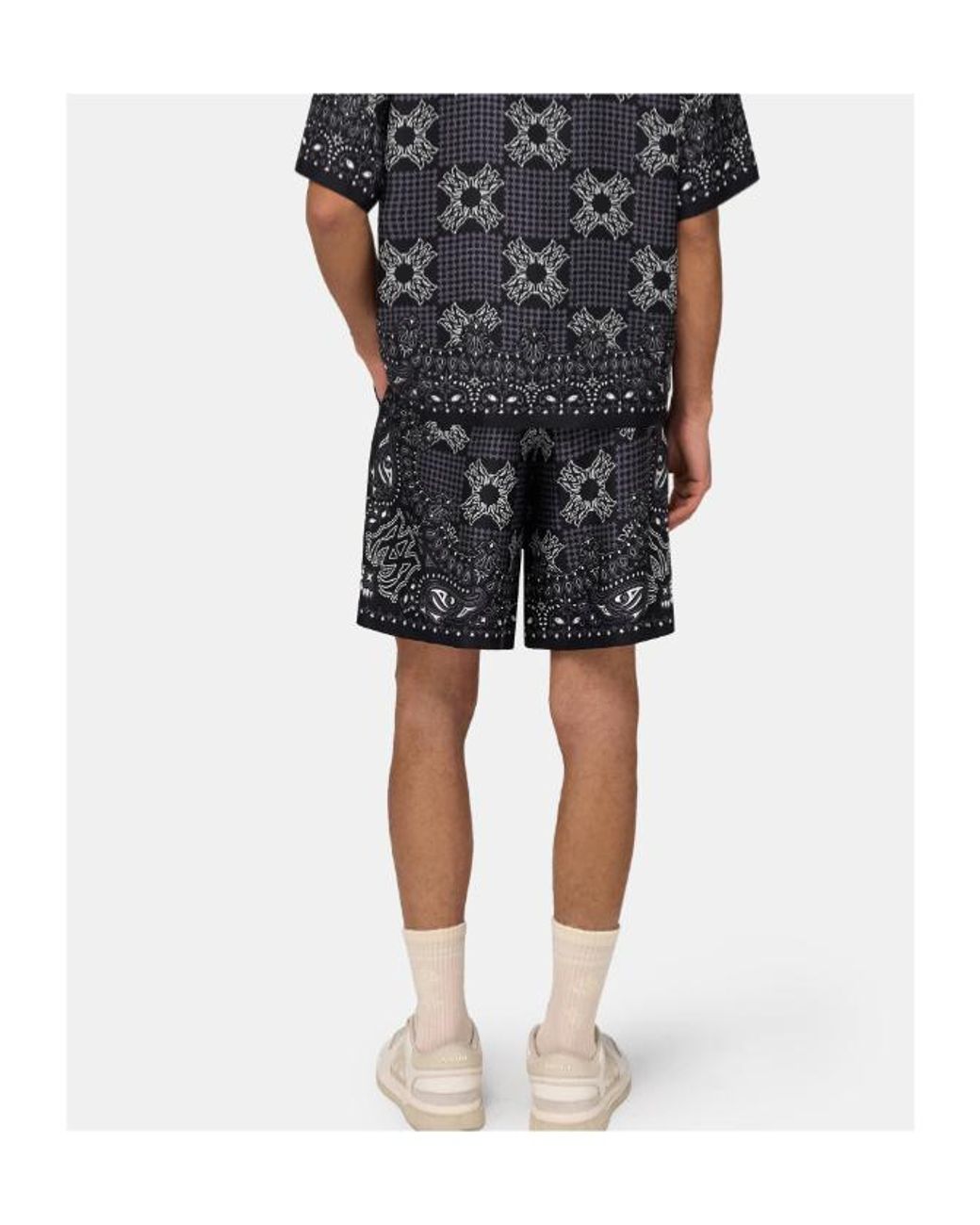 Amiri Black Ma Check Printed Shorts for men