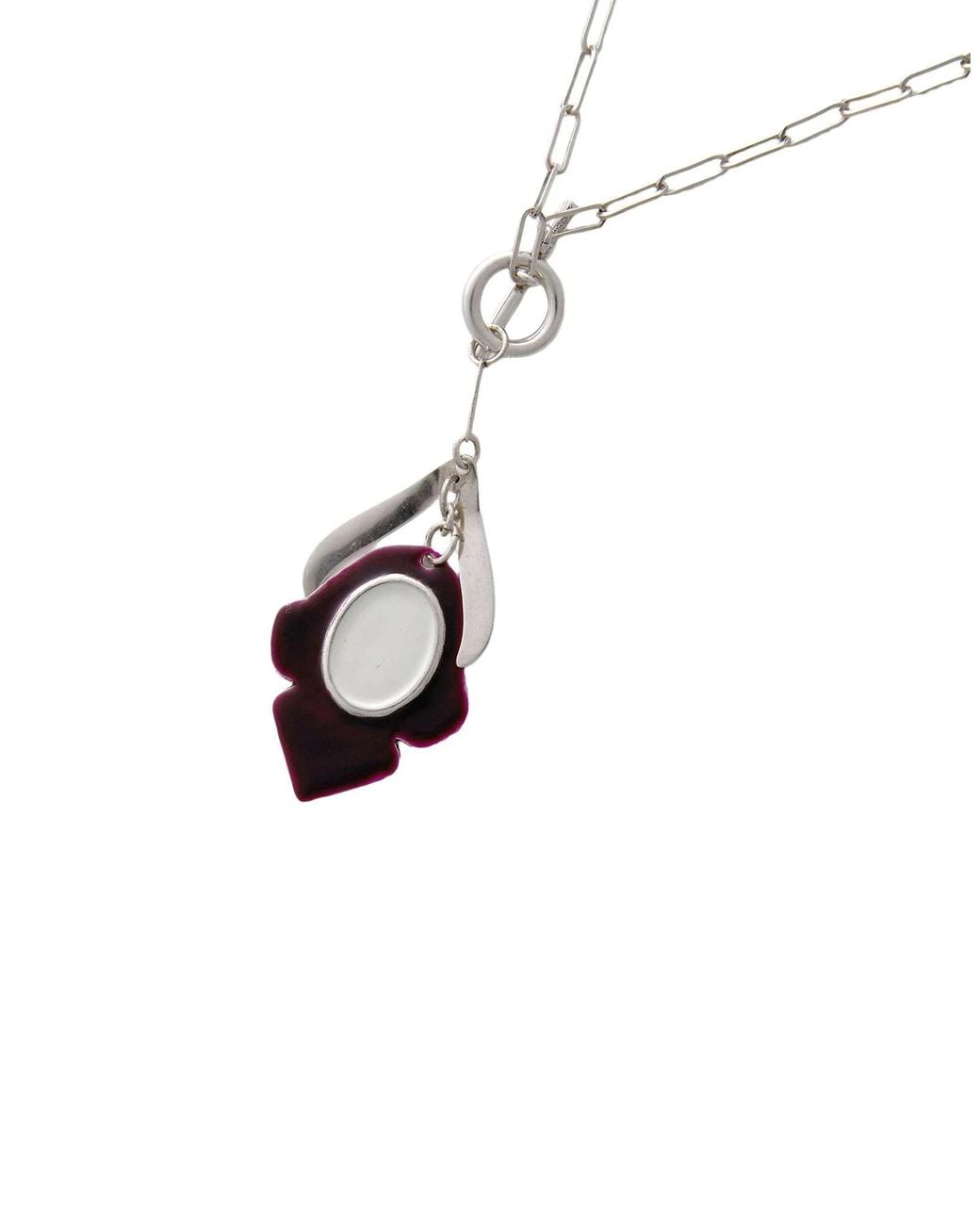 Isabel Marant White Metal Pendant Necklace