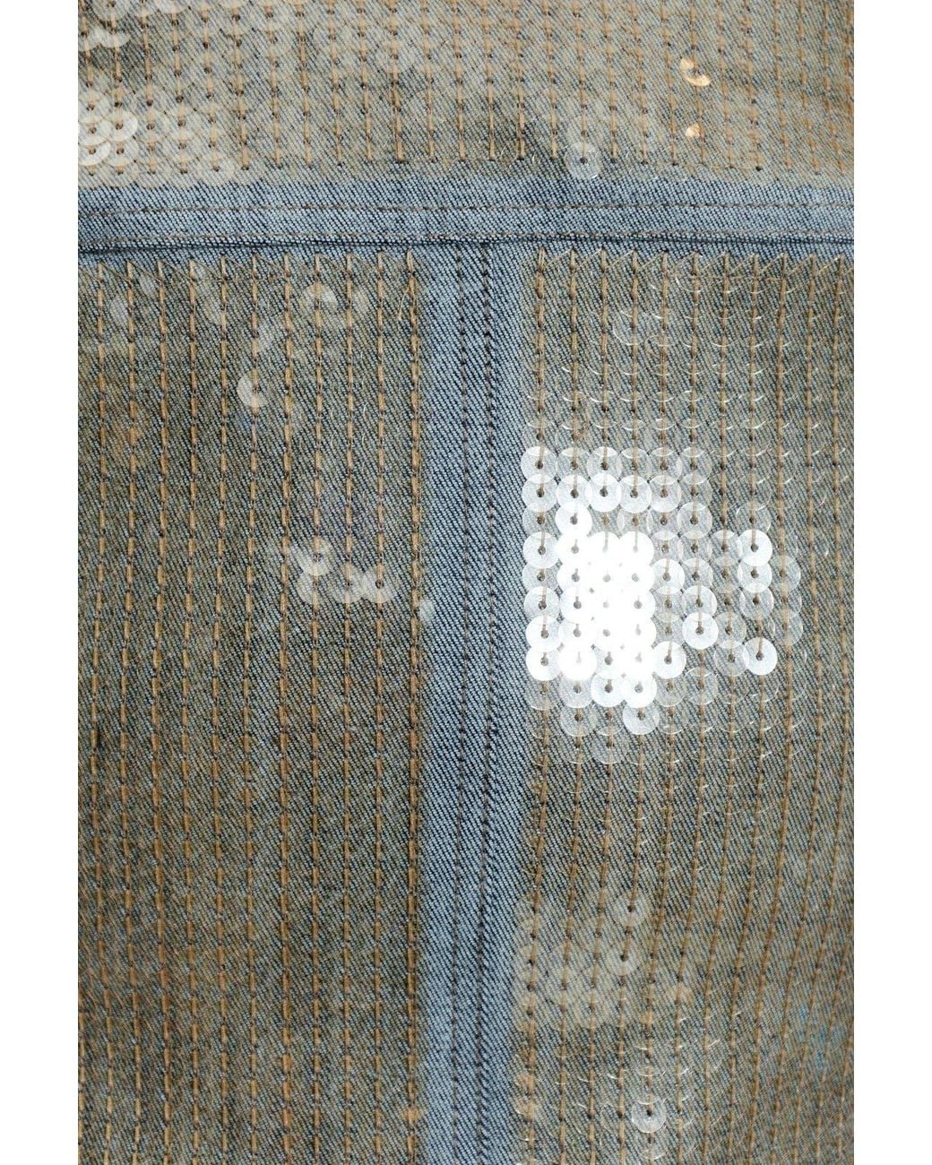 Rick Owens Gray Sequined Sleeveless Top
