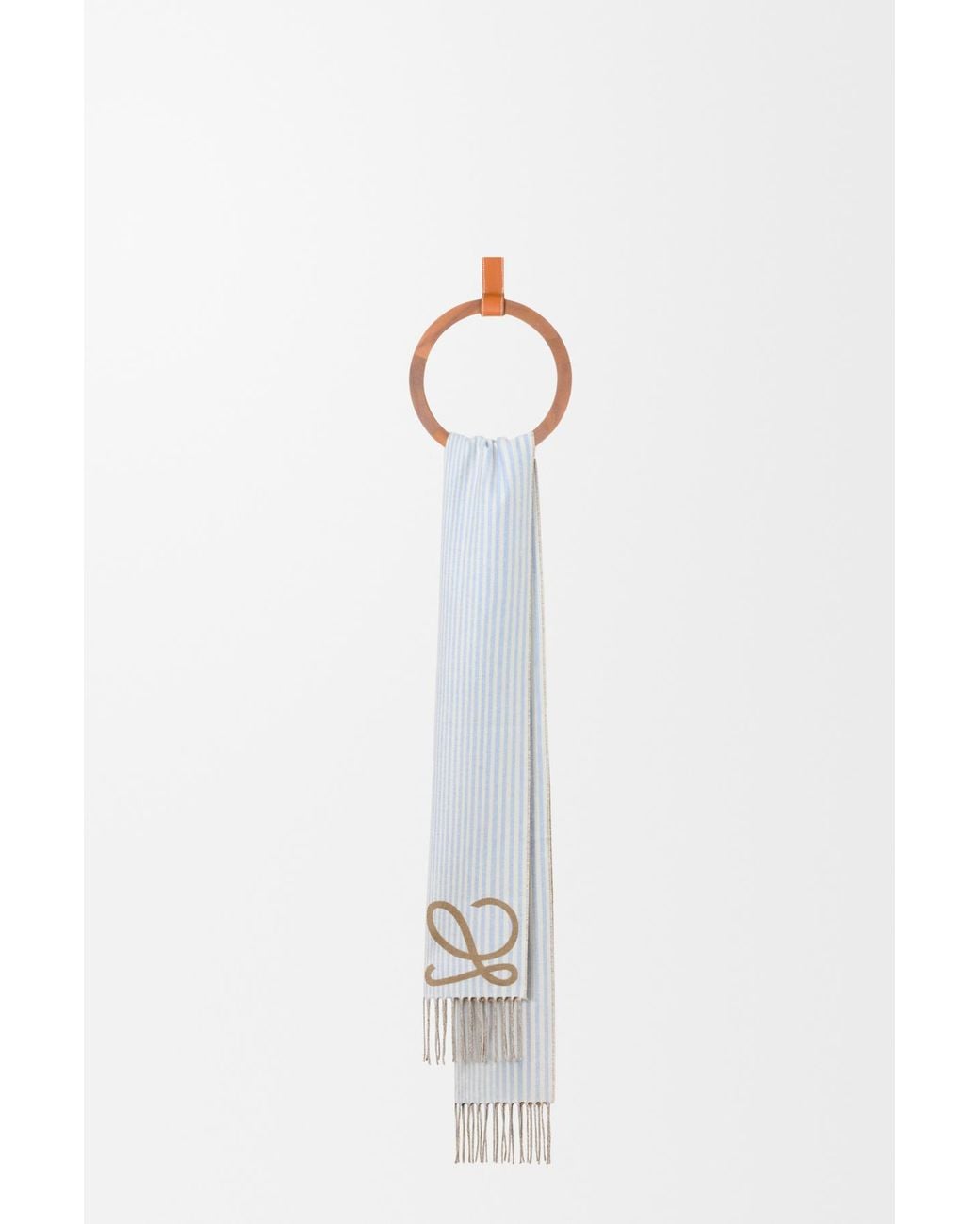 Loewe White Anagram Fringed Edge Scarf for men